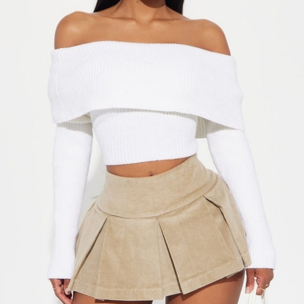 Fashion Nova White Knit Sweater